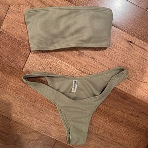Olive green/ grey biking set